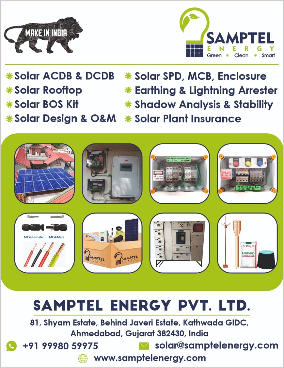 Solar ACDB Solar DCDB, Solar Combine Box by Samptel Energy in Ahmedabad, Sri Lanka, Philippines & Vietnam