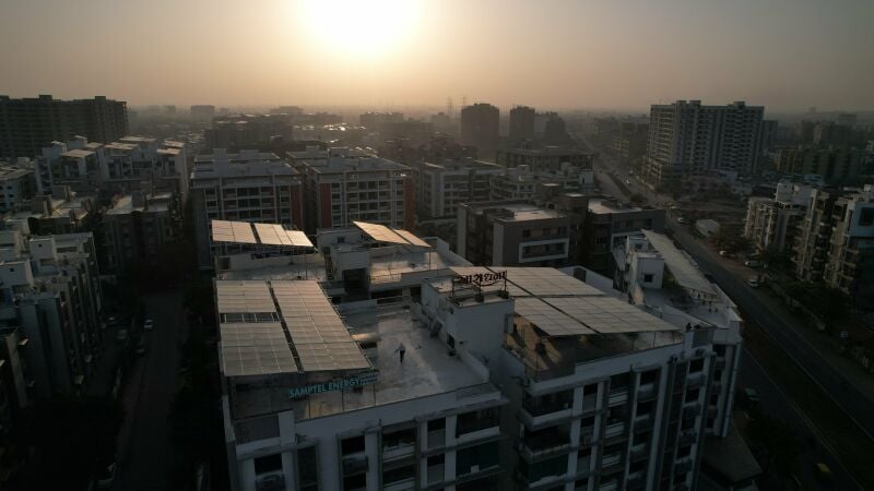 Residential solar rooftop installation project in Gujarat India